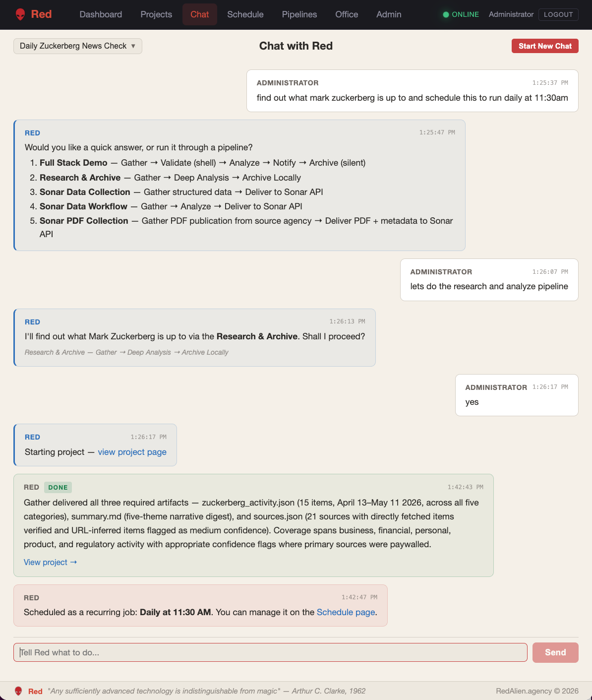 Tasks get scheduled automatically when needed